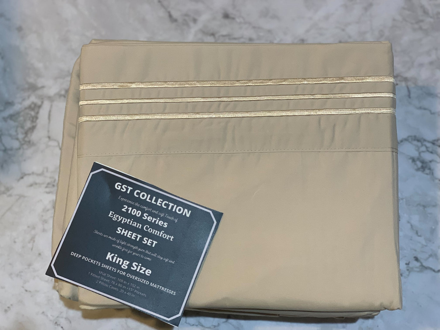 GST Designz Collection - Egyptian Comfort Bed Sheet Set - KING