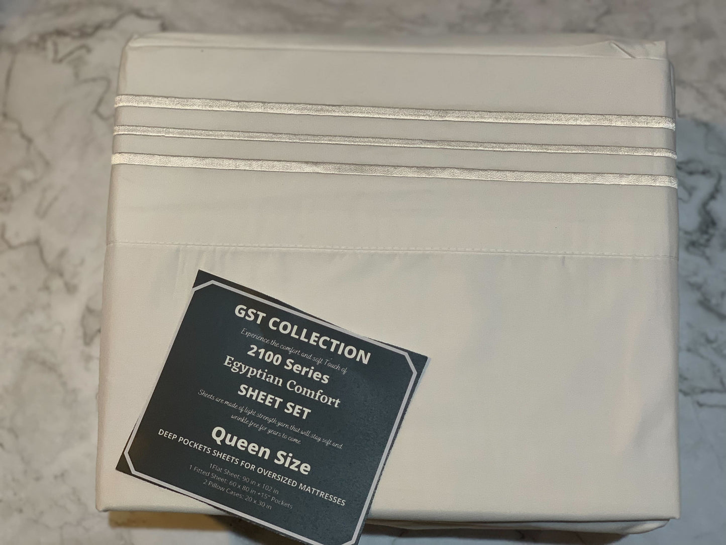 GST Designz Collection - Egyptian Comfort Bed Sheet Set - QUEEN