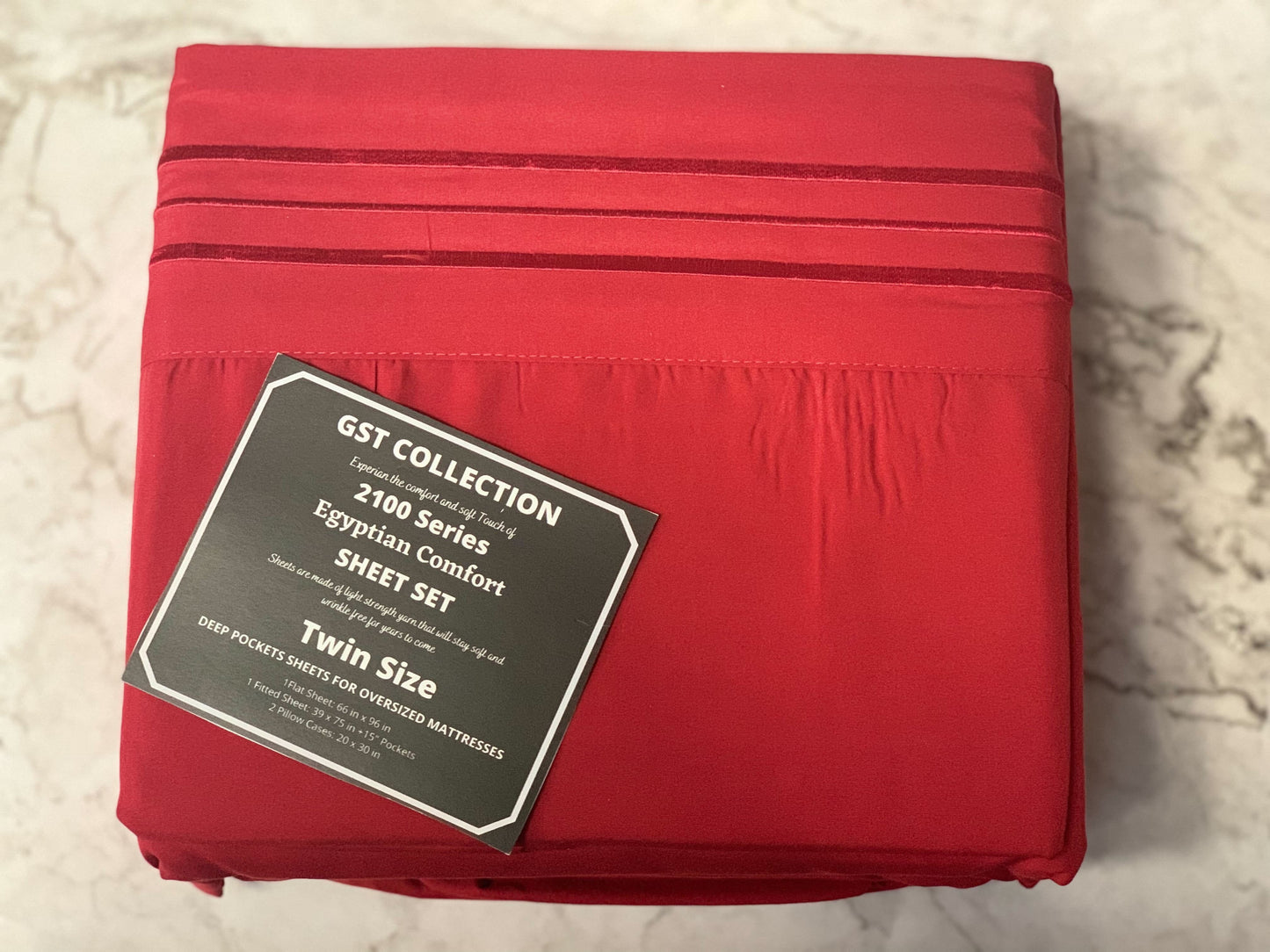 GST Designz Collection - Egyptian Comfort Bed Sheet Set - TWIN