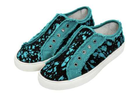 Montana West Hair-On Cowhide Canvas Shoes