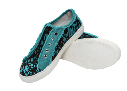 Montana West Hair-On Cowhide Canvas Shoes