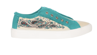 Montana West Embroidered Canvas Shoes (Turquoise)
