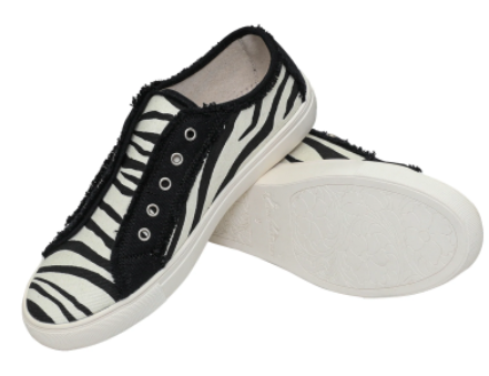 Montana West Zebra Pattern Printed Canvas Shoes
