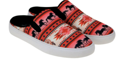 Montana West Southwestern Print Collection Sneaker Slides (Red)