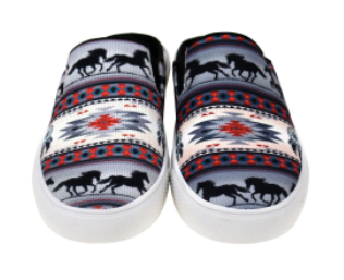 Montana West Southwestern Print Collection Sneaker Slides (Gray)