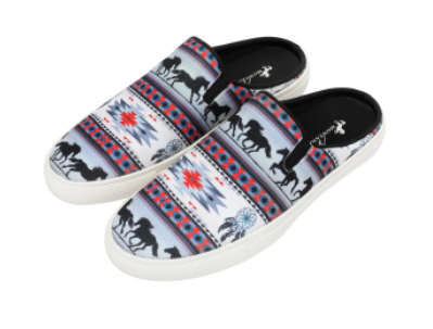 Montana West Southwestern Print Collection Sneaker Slides (Gray)