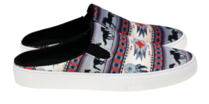 Montana West Southwestern Print Collection Sneaker Slides (Gray)