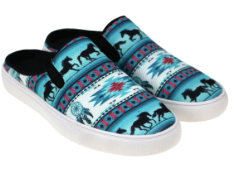 Montana West Southwestern Print Collection Sneaker Slides (Turquoise)
