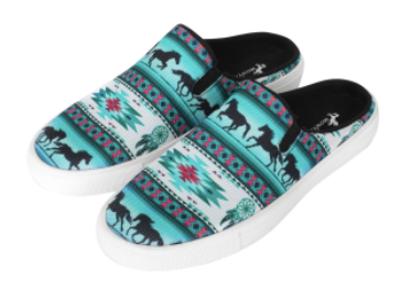 Montana West Southwestern Print Collection Sneaker Slides (Turquoise)