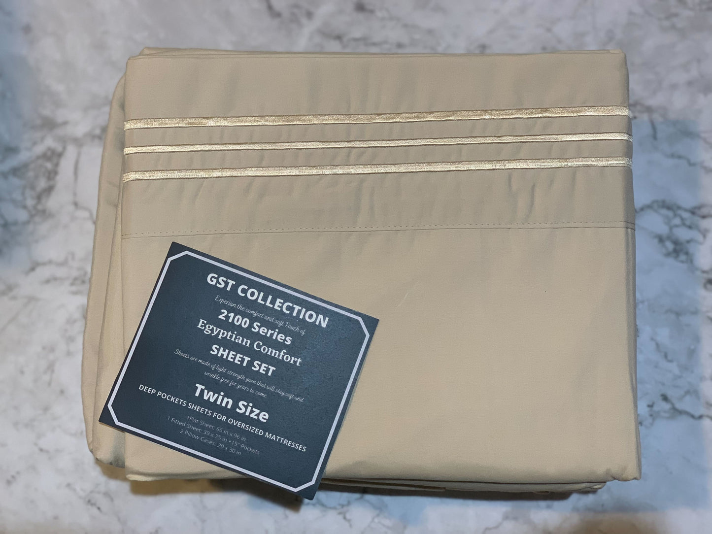 GST Designz Collection - Egyptian Comfort Bed Sheet Set - TWIN
