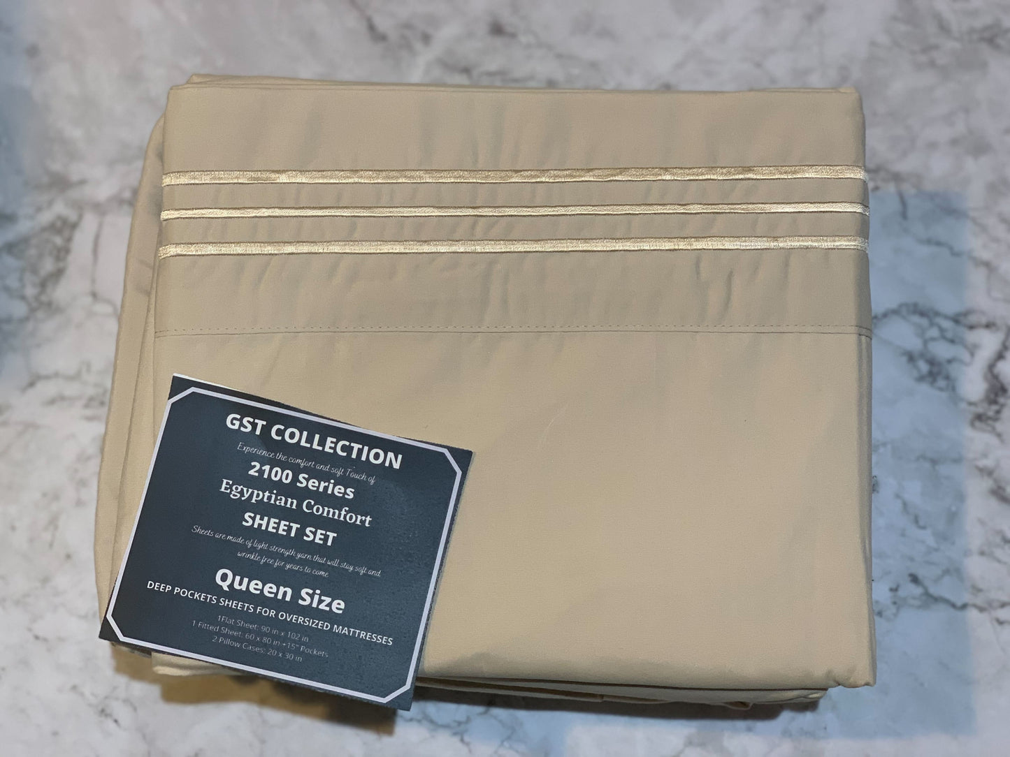 GST Designz Collection - Egyptian Comfort Bed Sheet Set - QUEEN