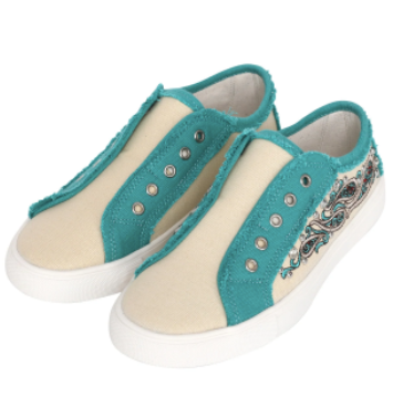Montana West Embroidered Canvas Shoes (Turquoise)