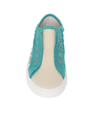Montana West Embroidered Canvas Shoes (Turquoise)