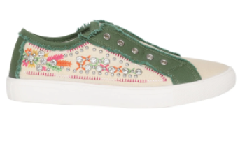 Montana West Embroidered Canvas Shoes (Green)