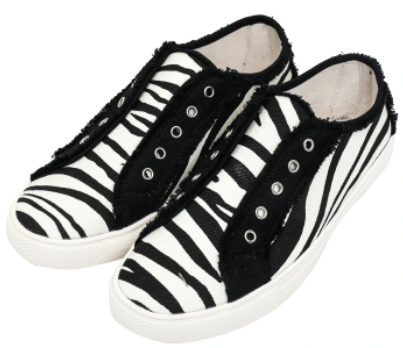 Montana West Zebra Pattern Printed Canvas Shoes